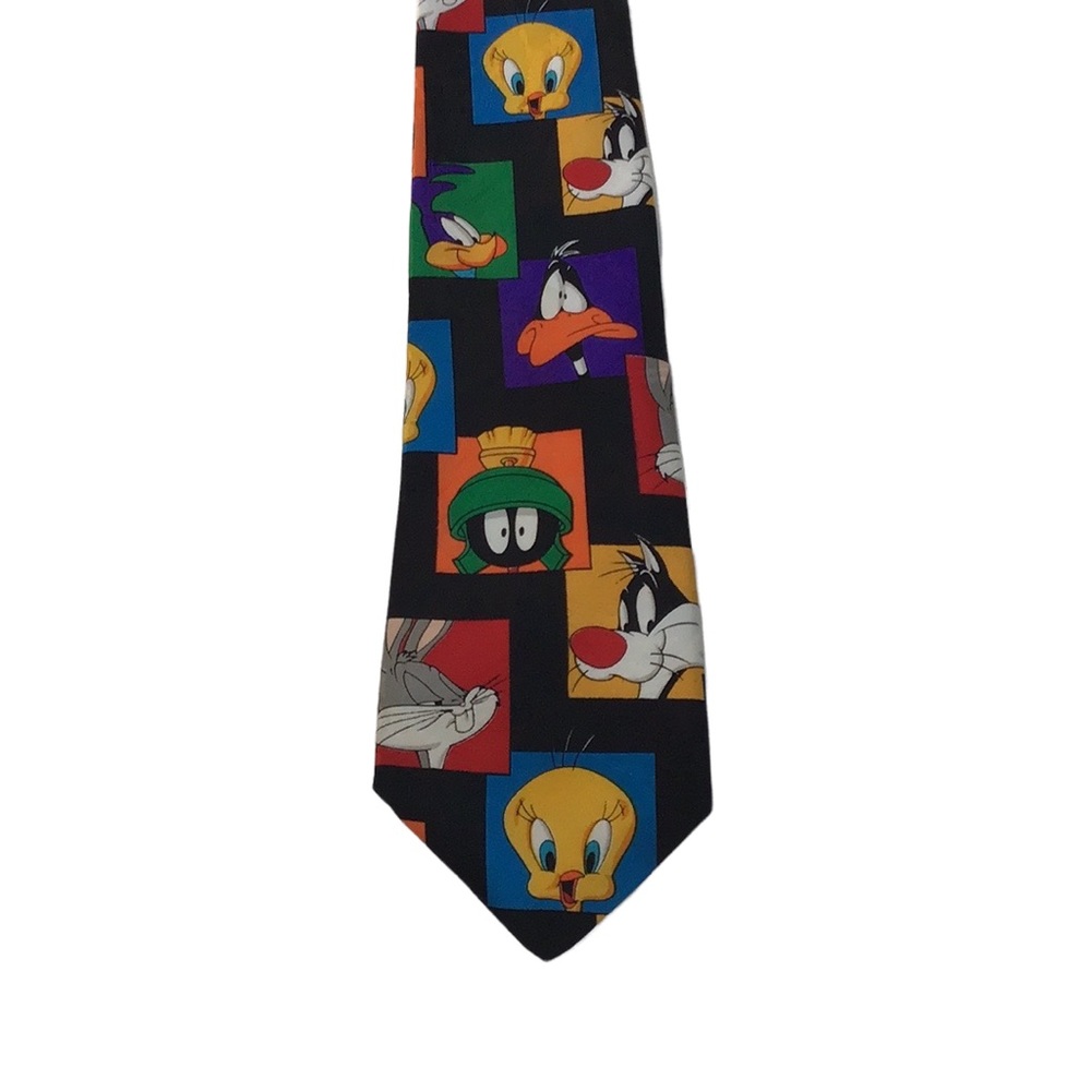 Vintage 1993 Looney‎ Tunes Mania Novelty Colorful Cartoon Character Tie